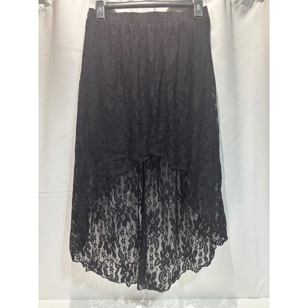 Forever 21 High Low Skirt S Black Lace Asymmetrical boho gothic festival